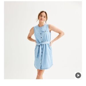 Sonoma Goods For Life Belted Utility Dress Size Large (EUC)